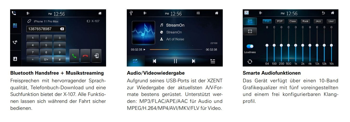 XZENT X-107  2-Din 6.75 Infotainer DAB und Weblink Cast