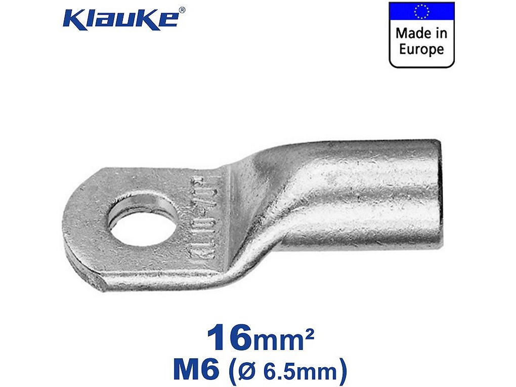 KLAUKE Rohrkabelschuh, 16mm², M6, 12mm breit, 2 Stück