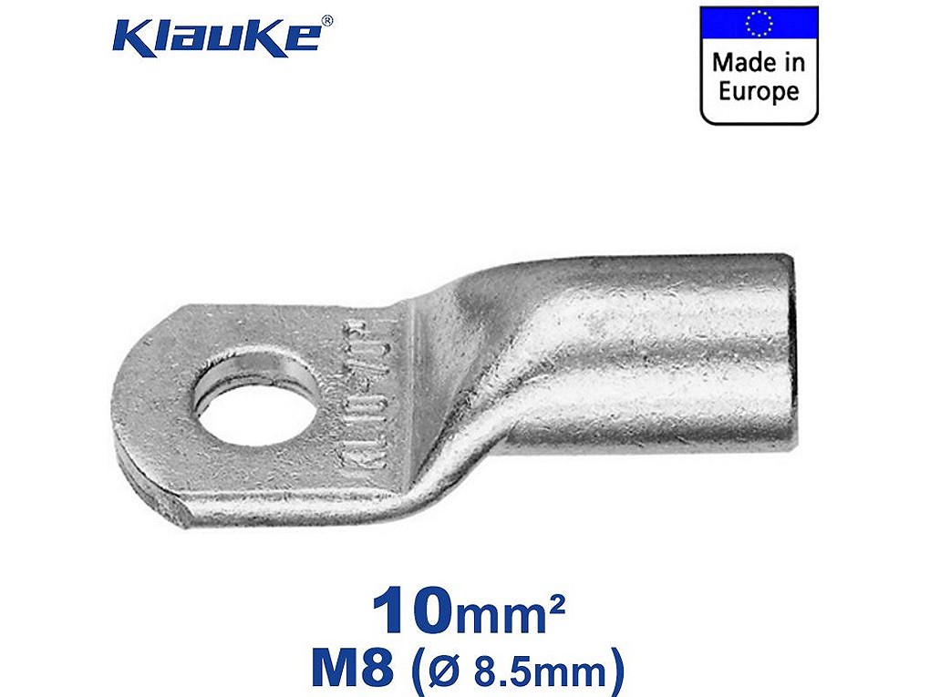 KLAUKE Rohrkabelschuh, 10mm², M8, 15mm breit, 2 Stück