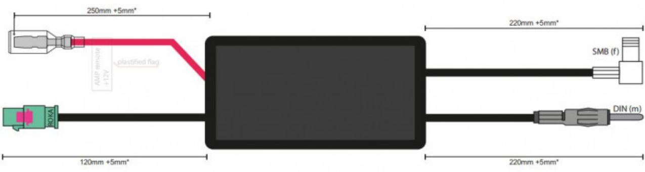 Antennensignal-Verteiler aktiv - für passive Antennen - Stecker: FAKRA / DIN