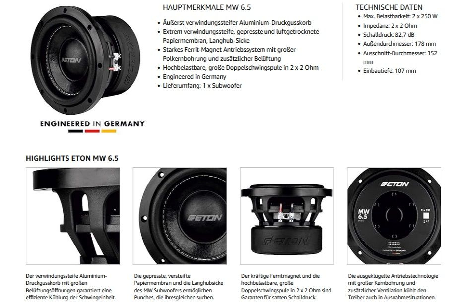 ETON Move MW6.5 16.5 cm Subwoofer Chassis