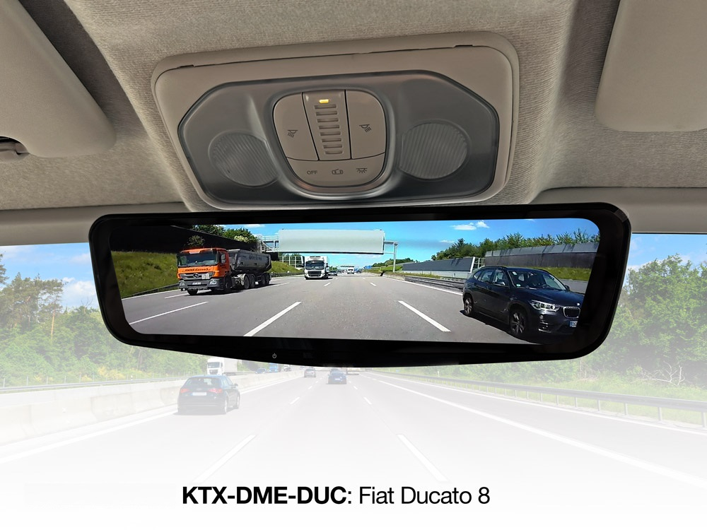 Fahrzeugspezifische Halterung im Fiat Ducato für den spiegelmonitor