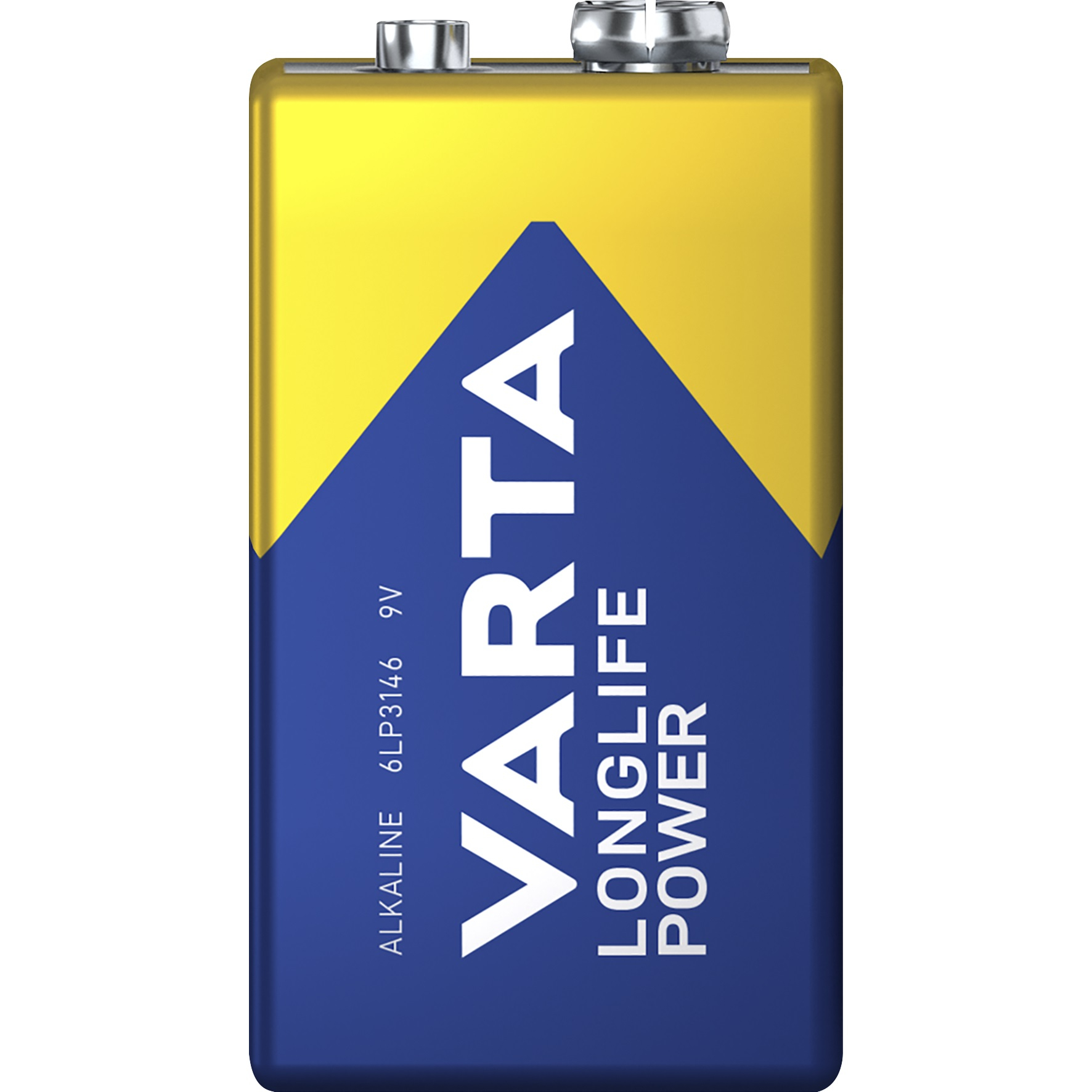 9V-BLOCK BATTERIE VARTA LONGLIFE POWER ALKALINE, 6LR61, 2ER BLISTER