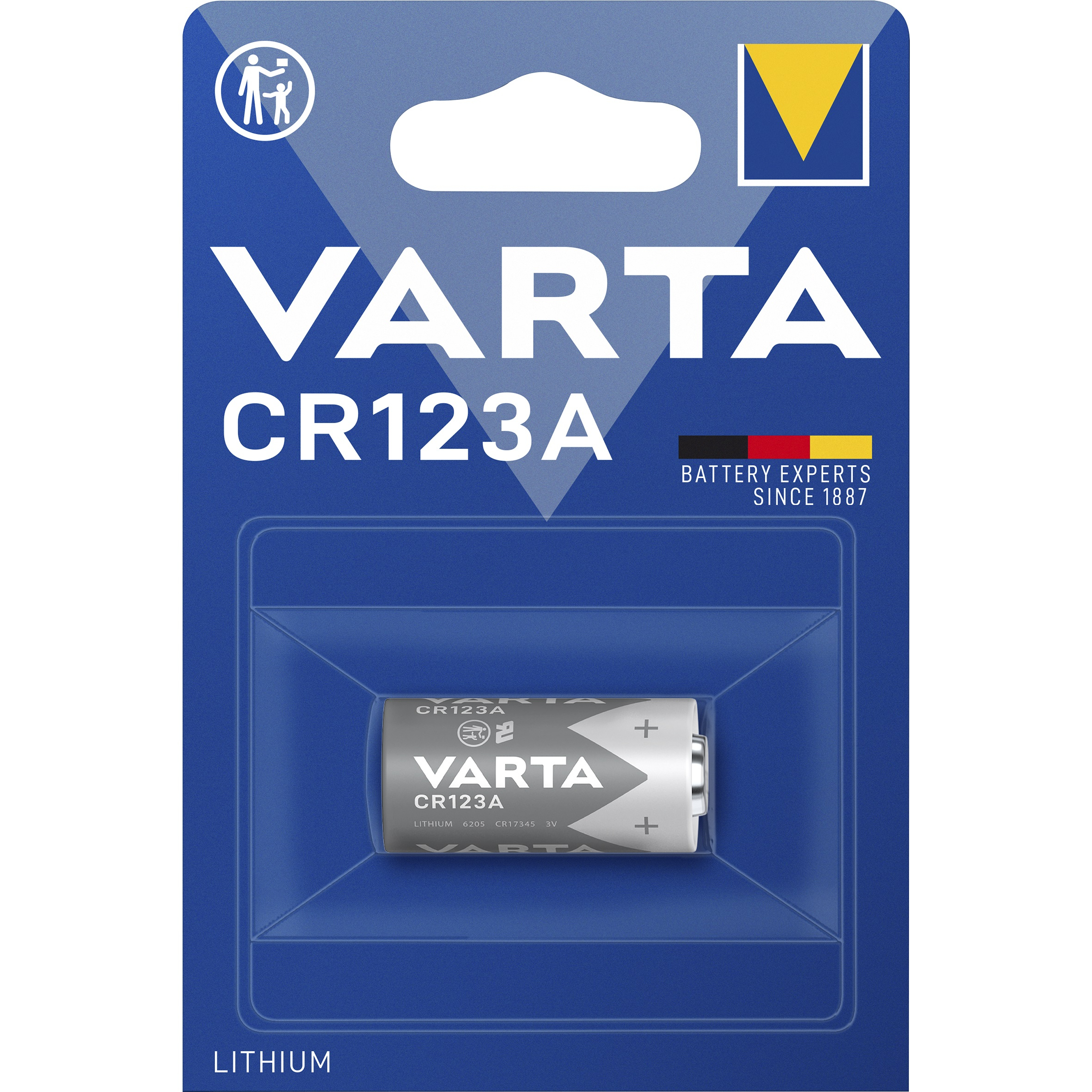 Lithium-Photobatterie VARTA, CR 123A, 3 V, 1er-Blister