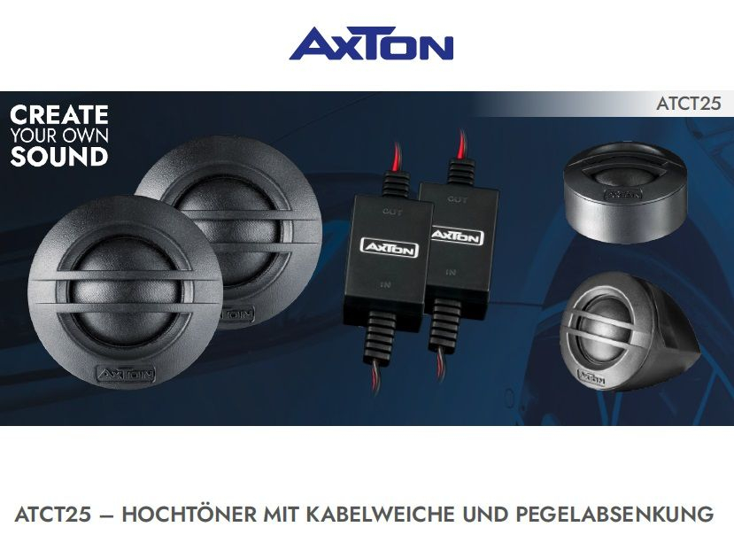AXTON ATCT25 25 mm Gewebe-Hochtöner mit Weiche