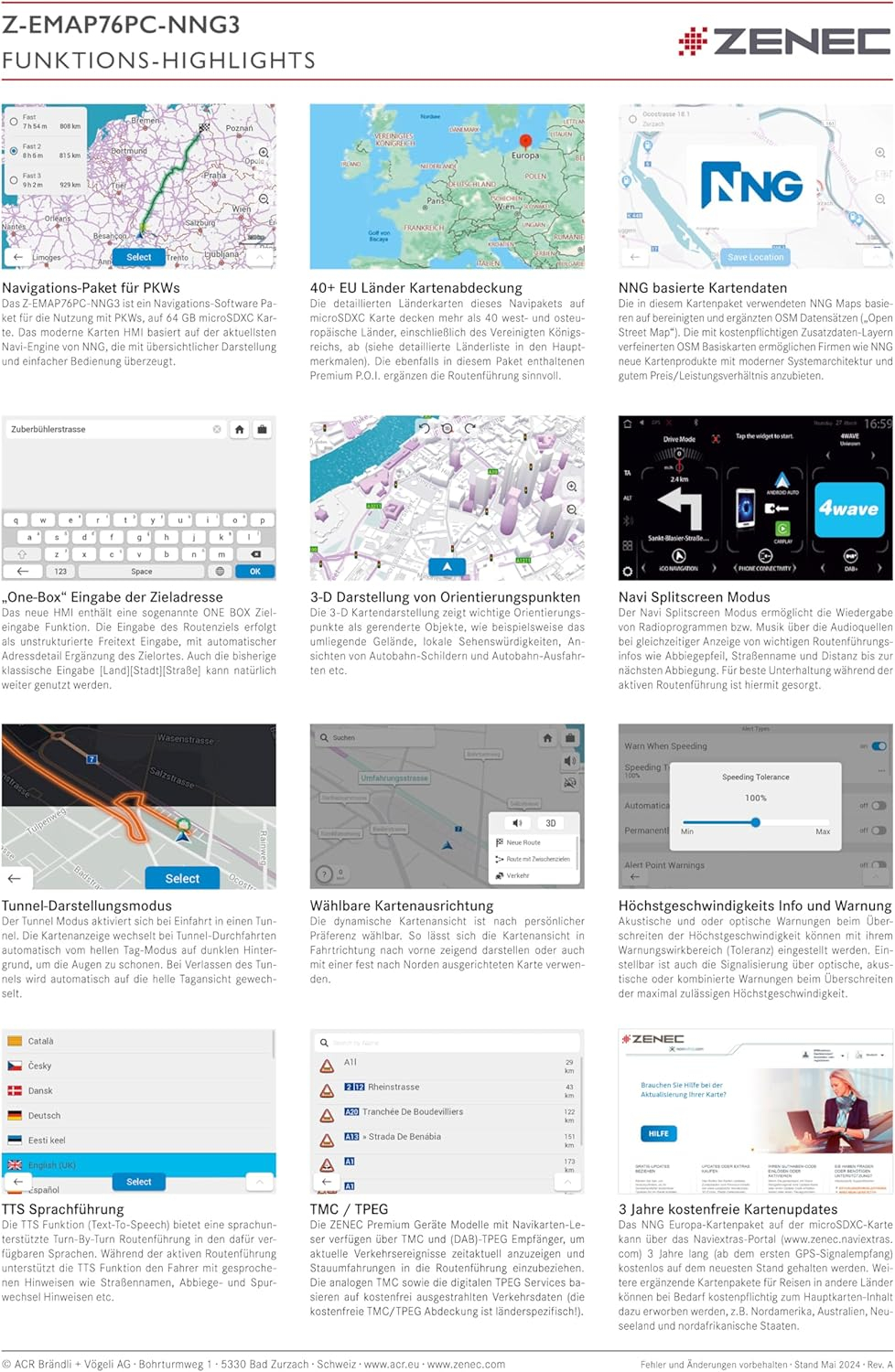 Z-x76 Prime 64 GB SD-Karte EU-Karte für PKW