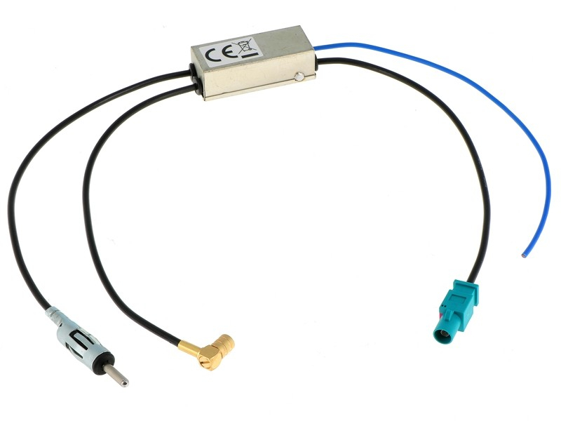 Antennensplitter AM/FM/DAB+ mit FAKRA (M) auf DIN (M) SMB(F) Stromversorgung