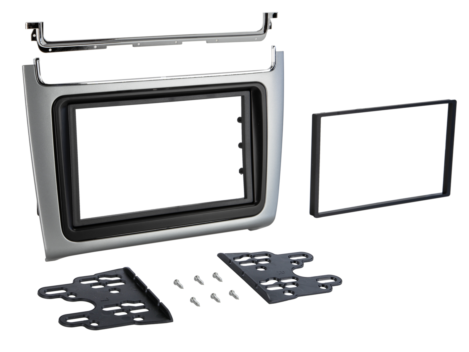 2-DIN Radioblende VW Polo 04/2014-07/2017 silber