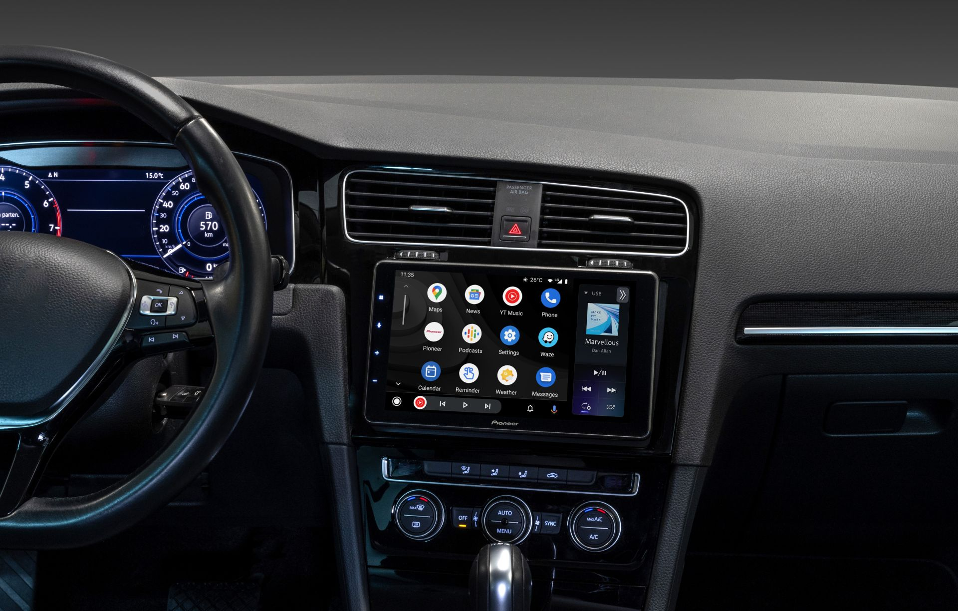 Pioneer SPH-EVO950DAB-VAG Mediacenter mit kapazitivem 22,8 cm (9 Zoll) Display