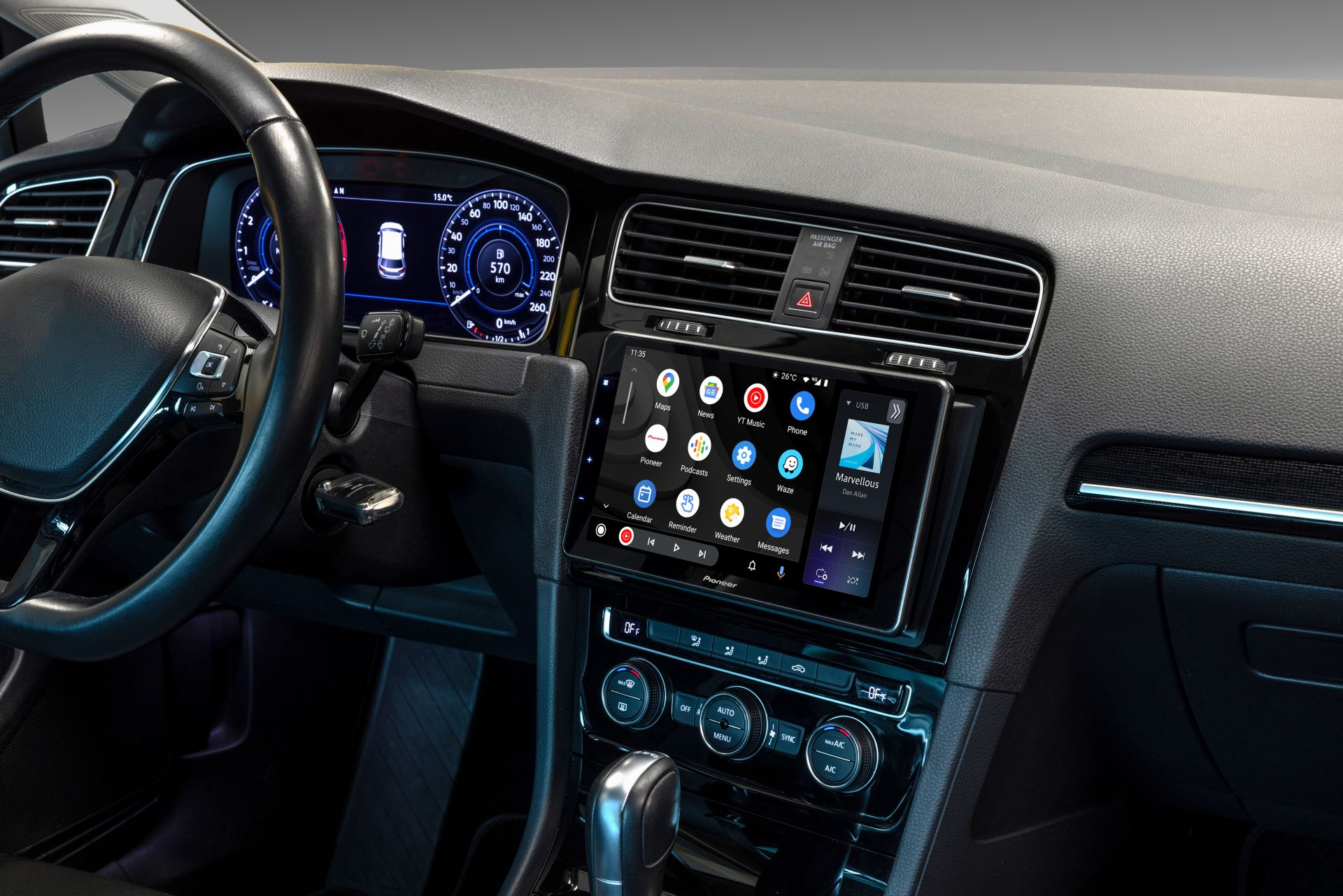 Pioneer SPH-EVO950DAB-VAG Mediacenter mit kapazitivem 22,8 cm (9 Zoll) Display