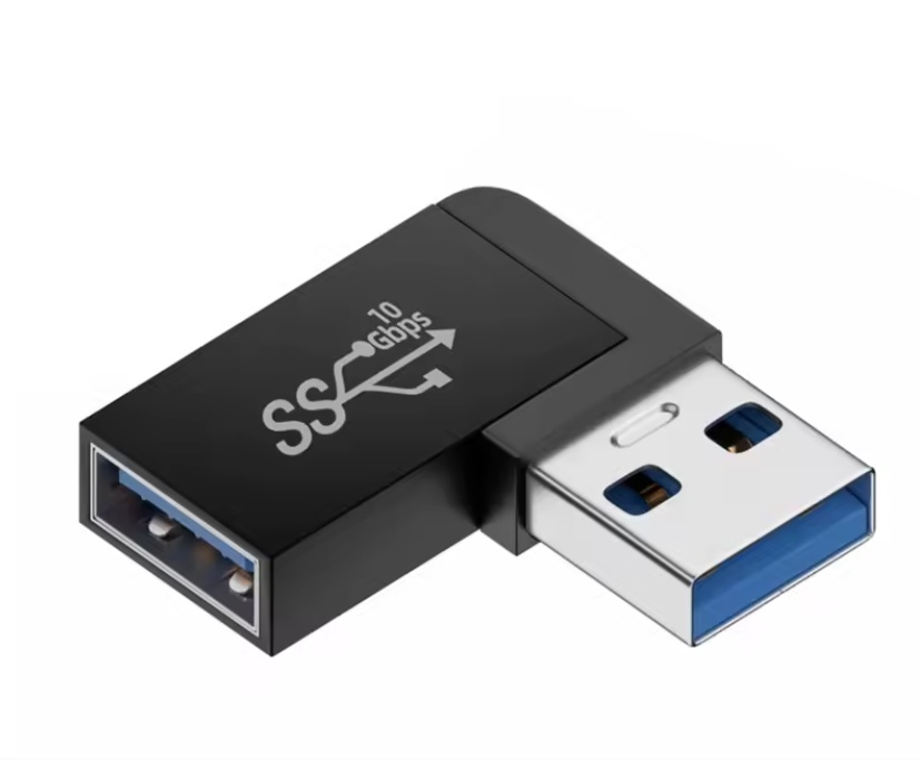 USB 3.0 Stecker auf Buchse 90 Grad, recht gewinkelt
