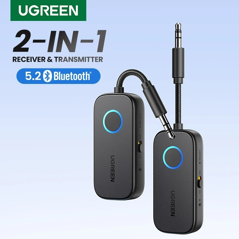 UGREEN Bluetooth 5.2 Sender Klinke Bluetooth Adapter für Zwei Airpods 2 in 1