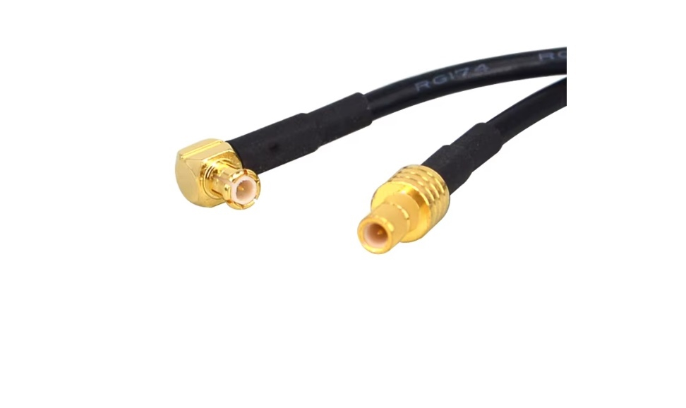 MCX-Stecker, rechtwinklig auf SMB-Stecker  RG174, 20 cm