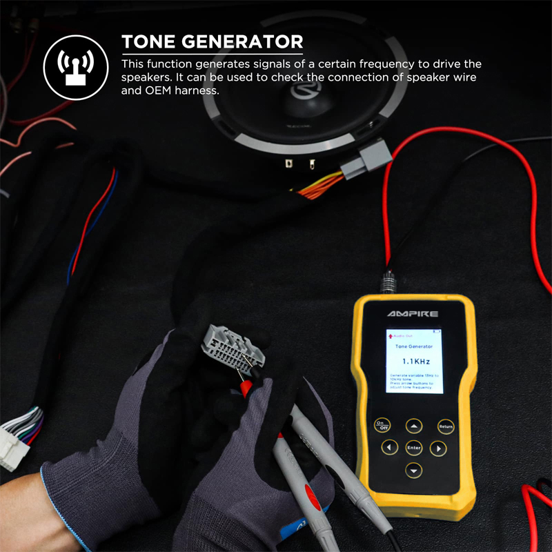 AMPIRE Multifunktions-Audiotestgerät für den Einbauprofi