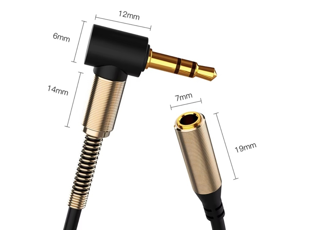 3,5 mm Klinke Audio-Stereo- 1 m 90 Grad rechtwinkliges