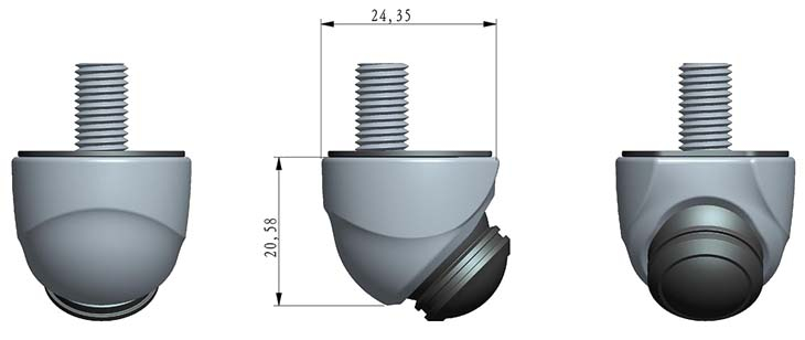 RFK/FK NTSC Mini-Kugel mit 2 Gehäusen, diagonaler 188°