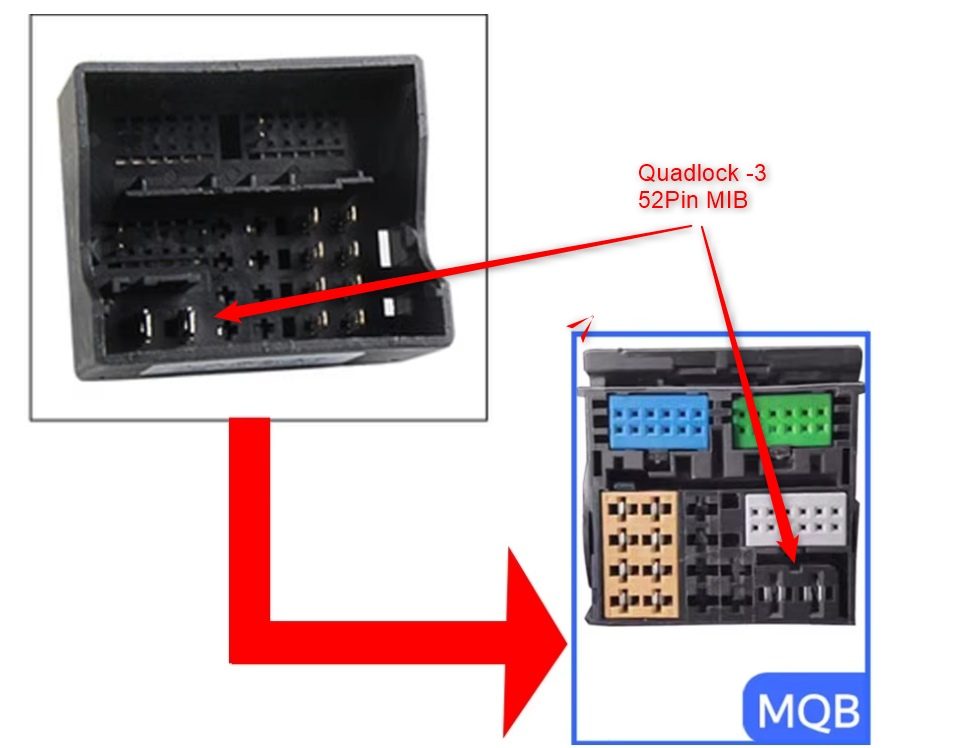 Android-Radio Kabel Quadlock -3 Stecker
