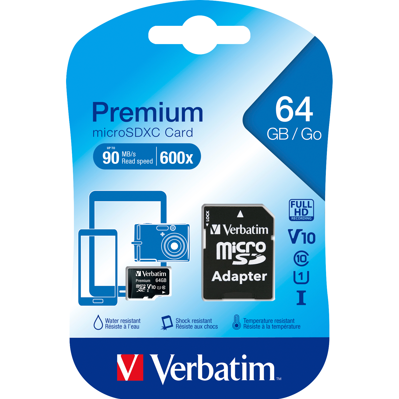 Verbatim microSDHC Speicherkarte, 64 GB