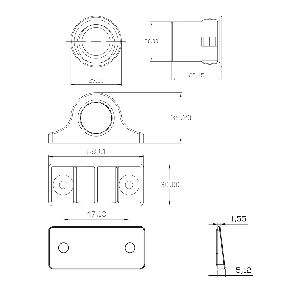 Einparkhilfe für Heck-Stossfänger, Schwarz matt, Einbau-Montage