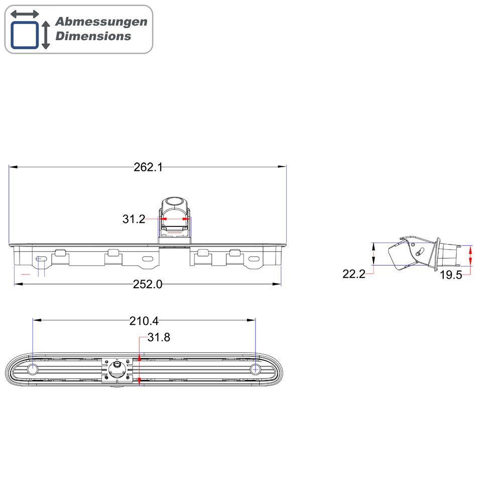Kamera (CVBS), Peugeot Expert,Citroen Jumpy,Toyota ProAce,Opel Vivaro