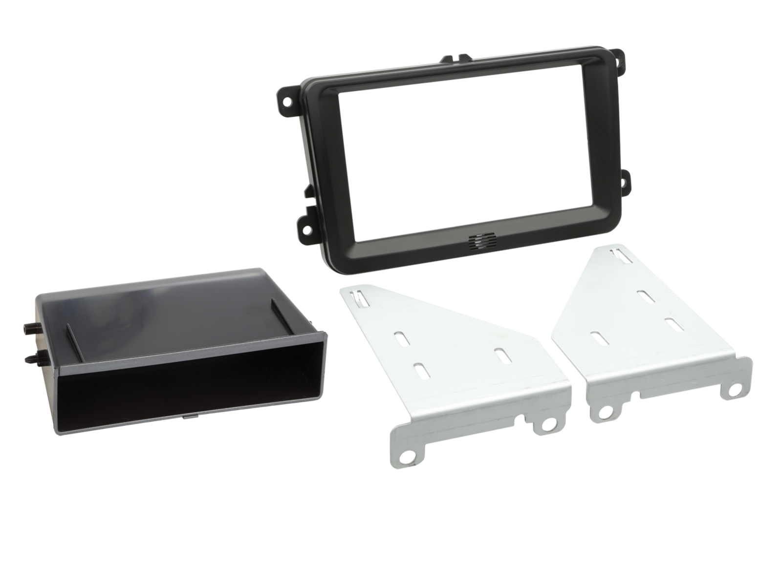 2-DIN Kit mit Fach Skoda/VW schwarz 40Pin/52Pin i-dapter
