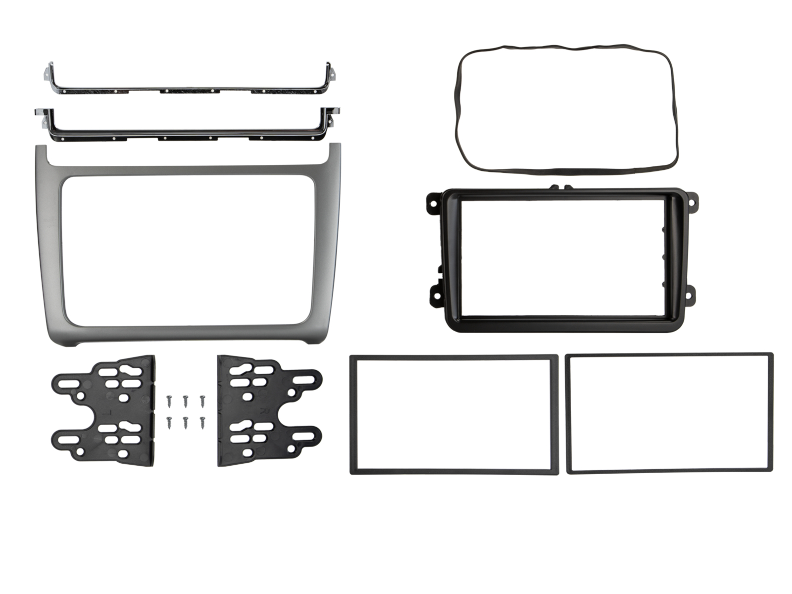 2-DIN Kit VW Polo 2014-2017 silber i-dapter/Anntenne