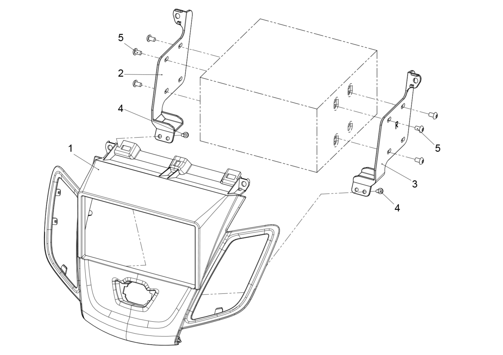 2-DIN Radioblende Ford Fiesta ohne Display schwarz