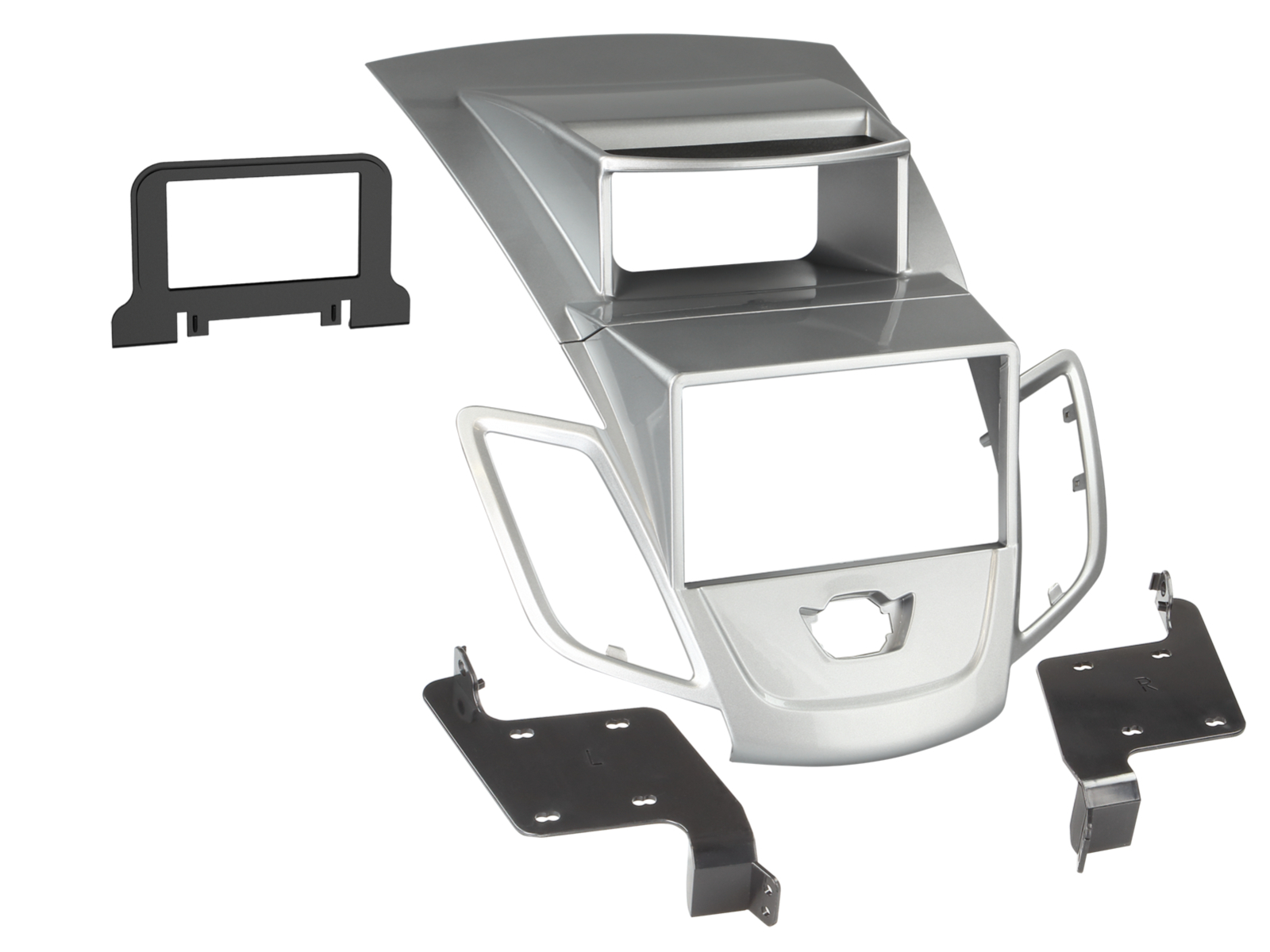 2-DIN Radioblende Ford Fiesta mit Display silber