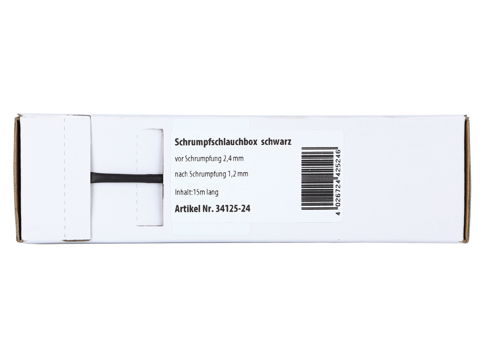 Schrumpfschlauch schwarz Ø 2,4 mm/ Länge: 15 m