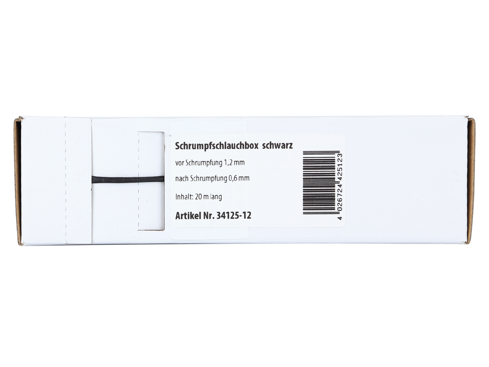 Schrumpfschlauch schwarz Ø 1,2 mm / Länge: 15 m