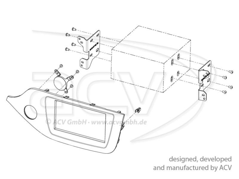 2-DIN RB Kia ceed/ProCeed 2012-2018  Klavierlack  Braun