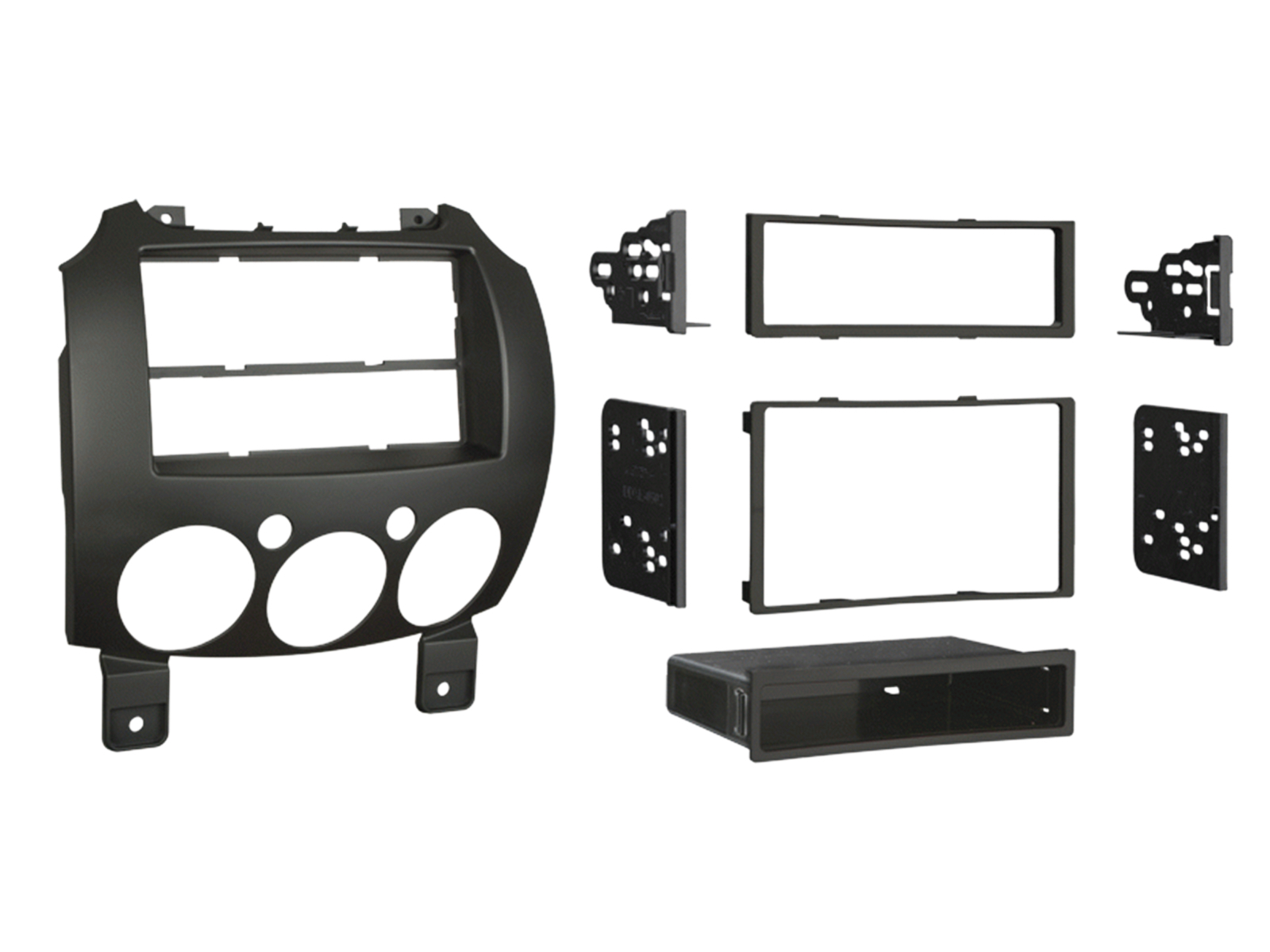2-DIN Radioblende mit Fach Mazda 2(DE) 2007- 2015  schwarz