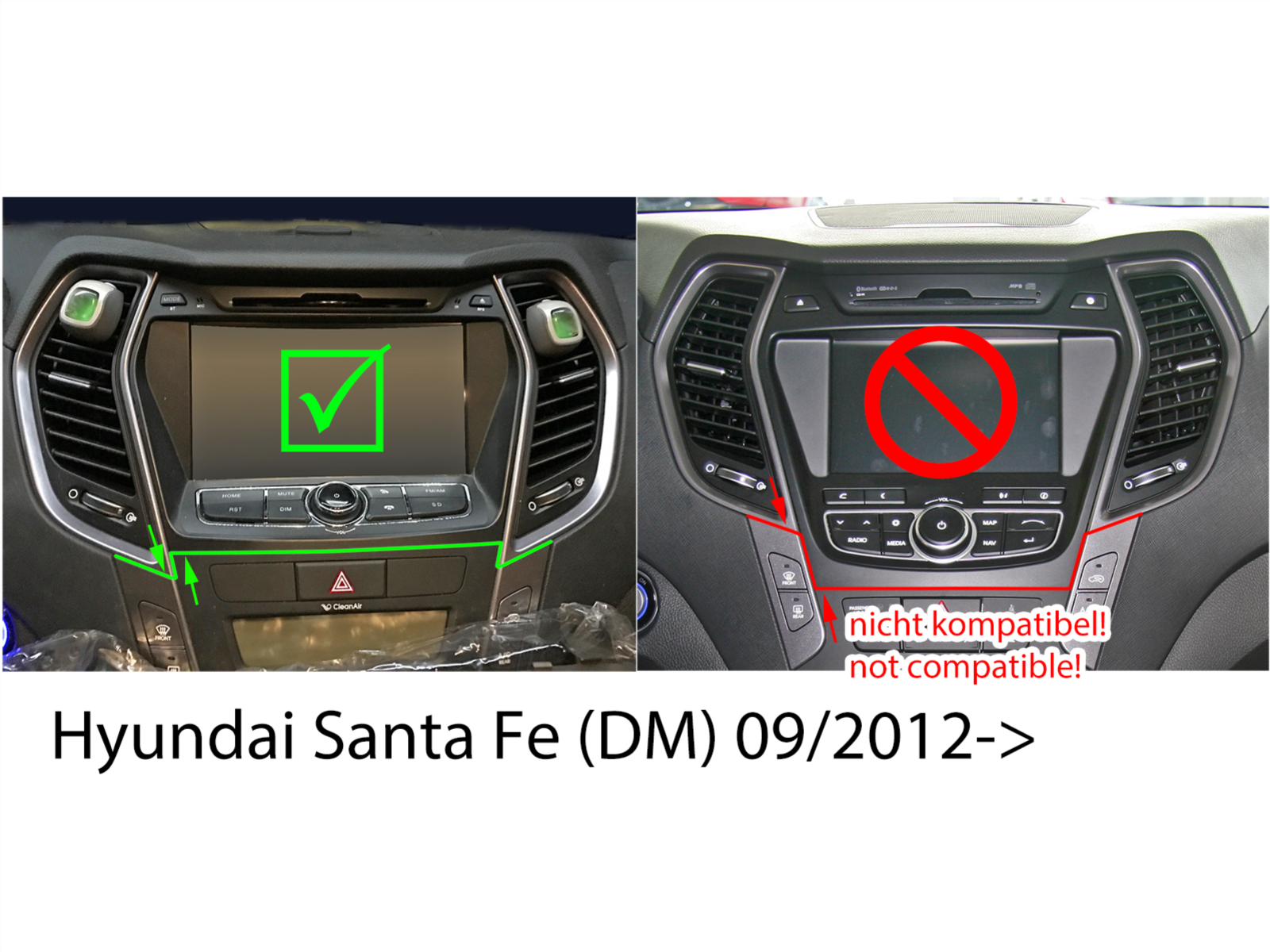 2-DIN RB Hyundai Santa Fe schwarz