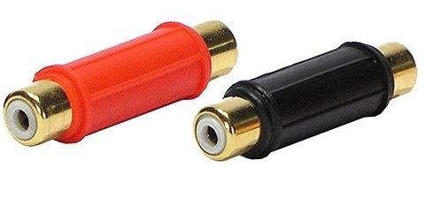 Cinch Adapter [2x Cinch-Buchse - 2x Cinch-Buchse] Schwarz und Rot