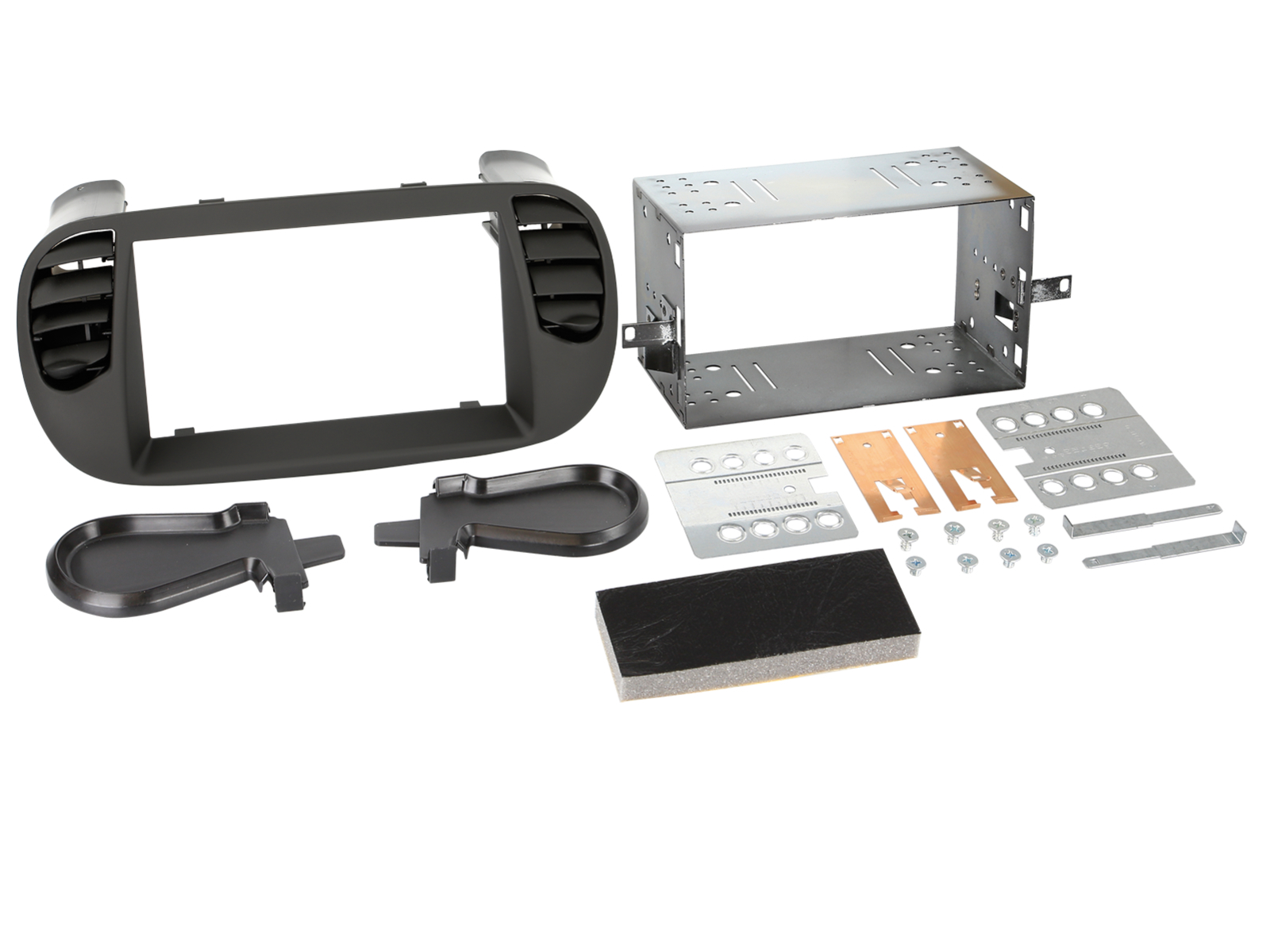 2-DIN Radioblende Fiat 500 10/2007-07/2015 schwarz matt