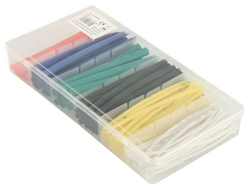 Schrumpfschlauch-Set 100-teilig in Sortimentsbox, bunt