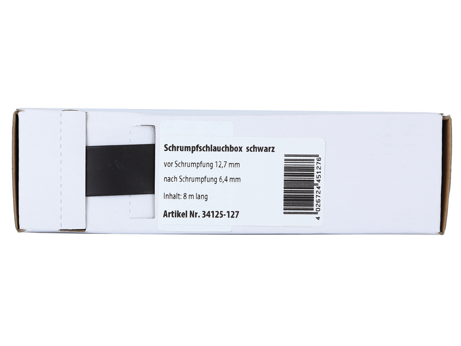 Schrumpfschlauch schwarz Ø 12,7 mm/ Länge: 8 m