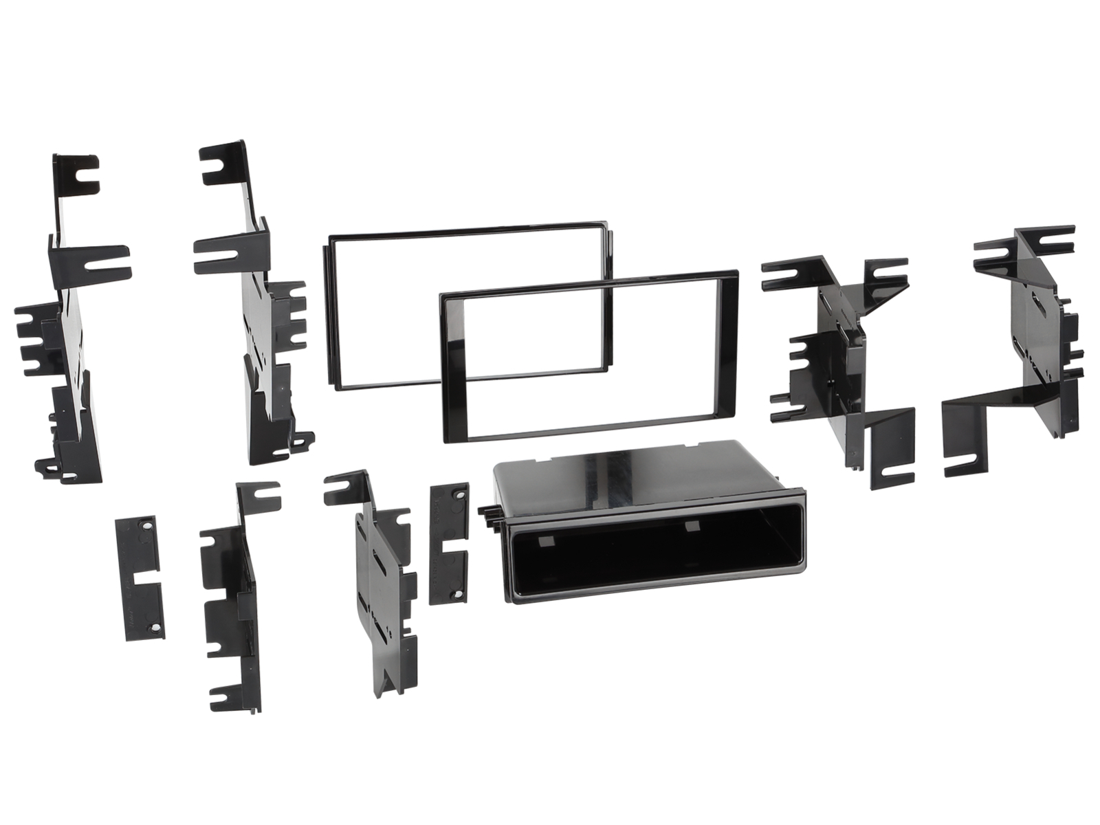 2-DIN Radioblende mit Fach Chevrolet/Nissan Klavierlack