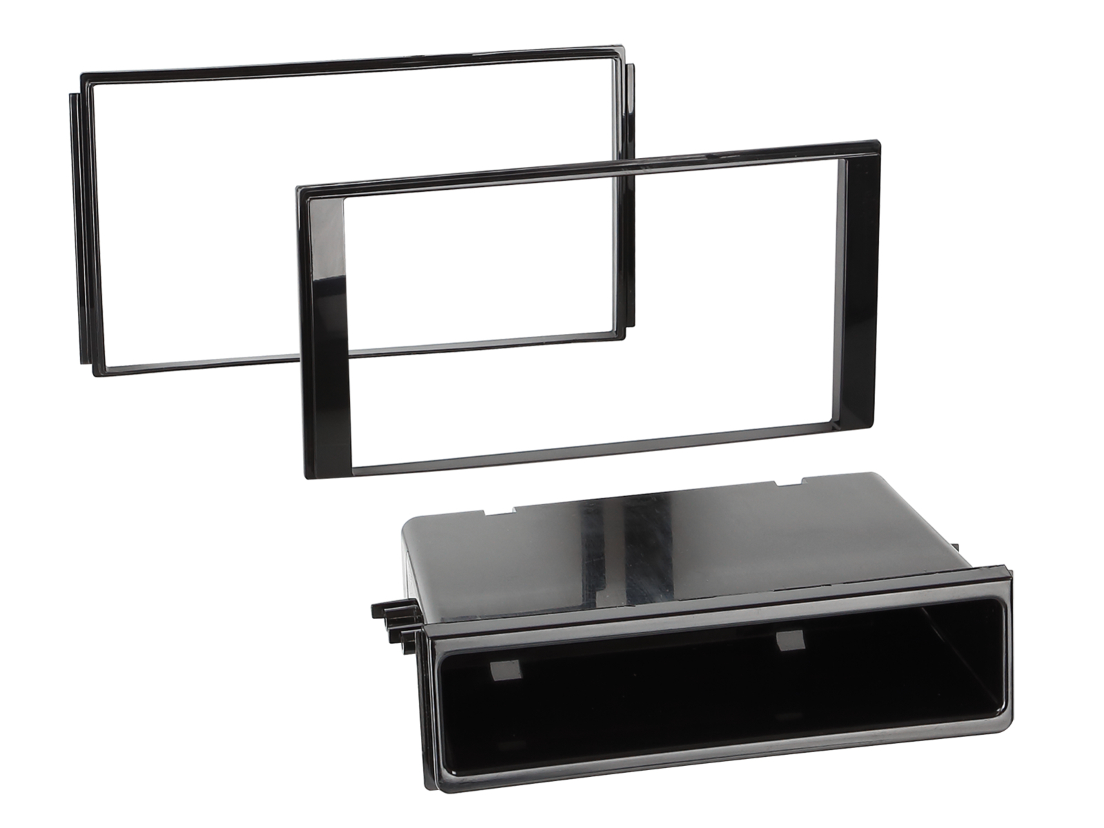 2-DIN Radioblende mit Fach Chevrolet/Nissan Klavierlack