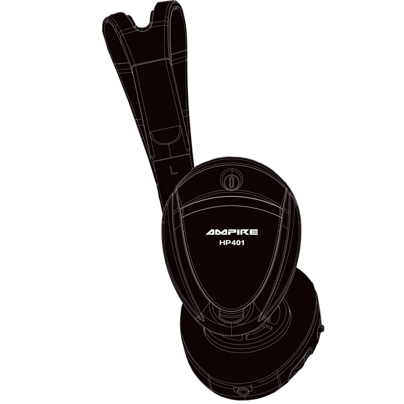 kabelose Kopfhörer, Funk, 2-Kanal, faltbar, inklusive Tasche