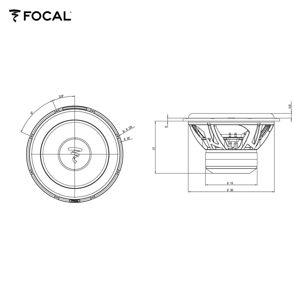 FOCAL F-E30KX Subwoofer K2 POWER-Serie, 30cm / 1600 W