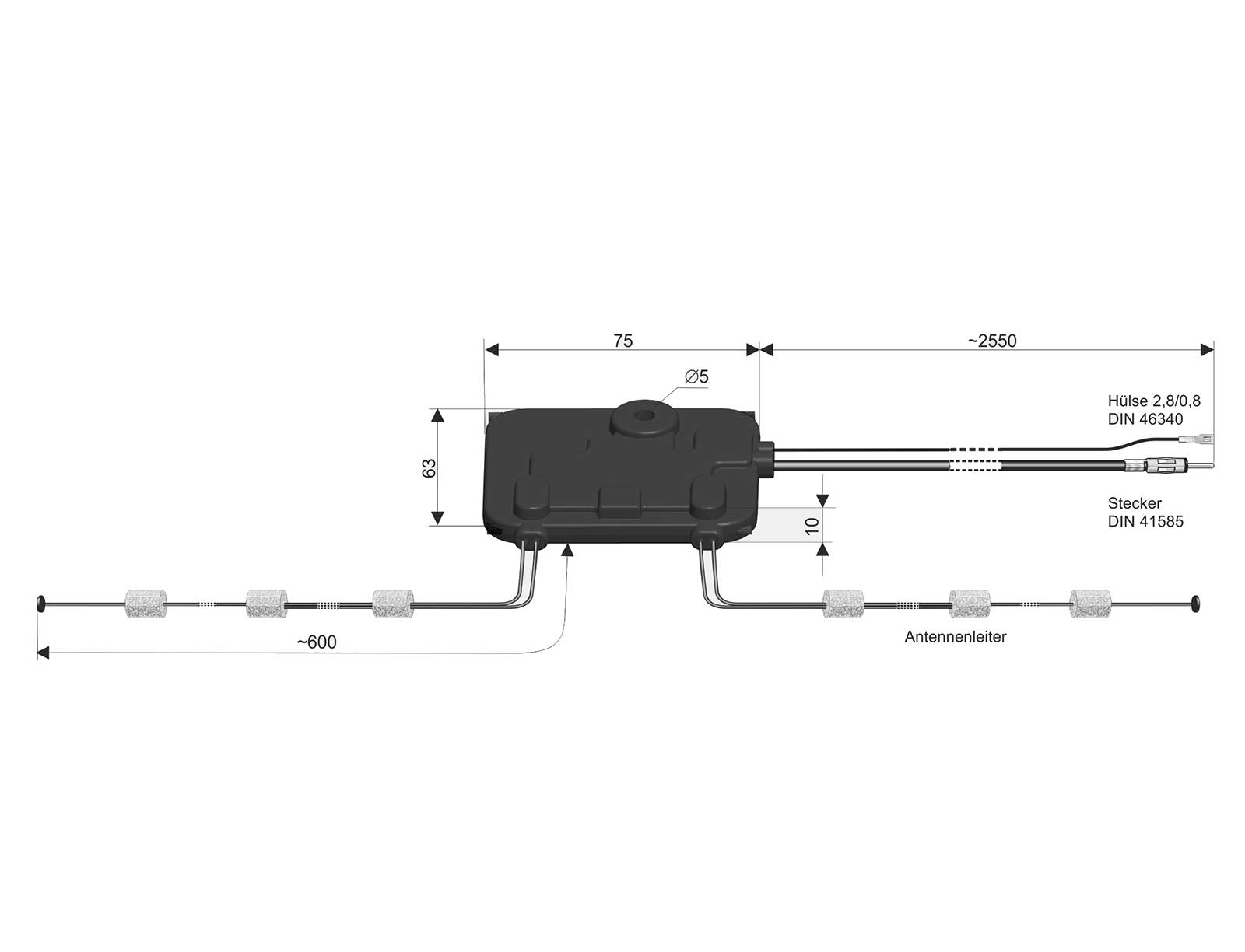 ATTB 5010.01 Dipolantenne AM, FM, DAB