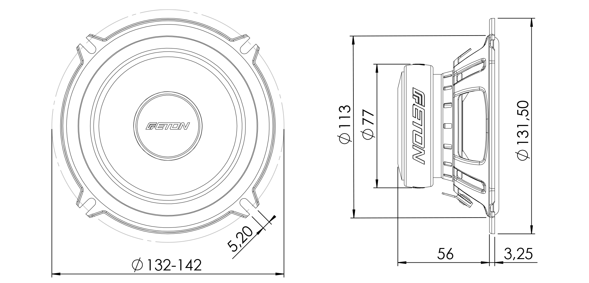 ETON ET-POW13 13 cm 2-Wege Compo