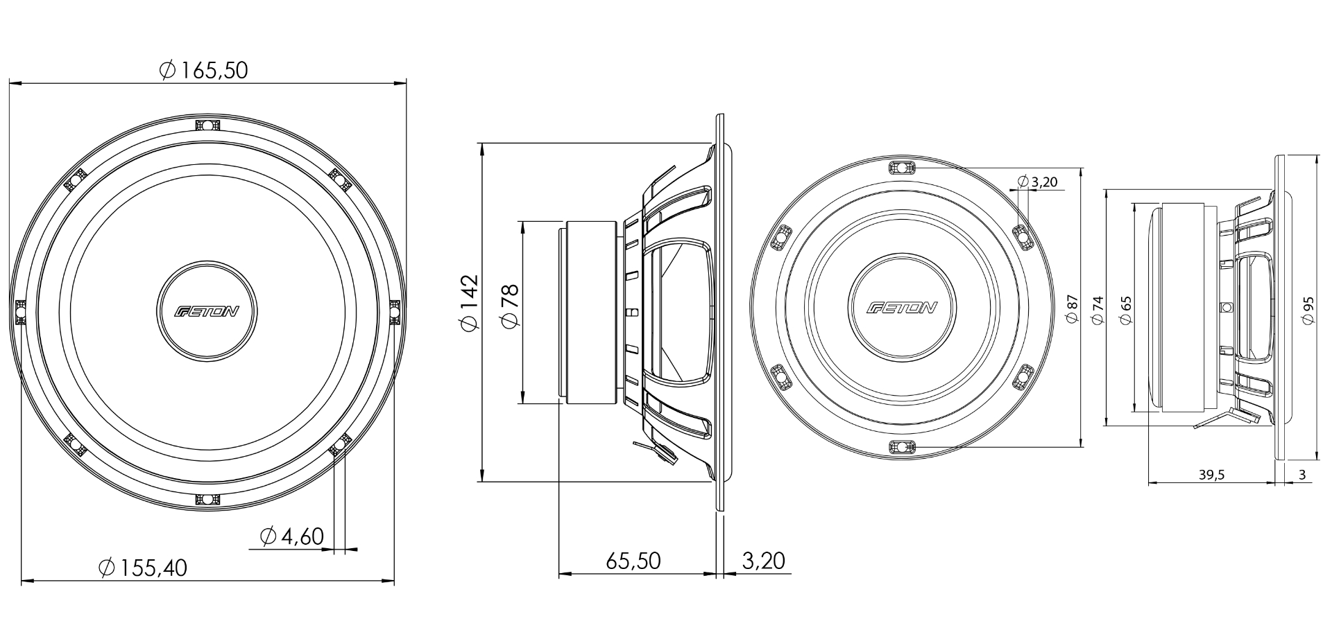ETON ET-PRS165.3 16,5 cm 3-Wege Compo