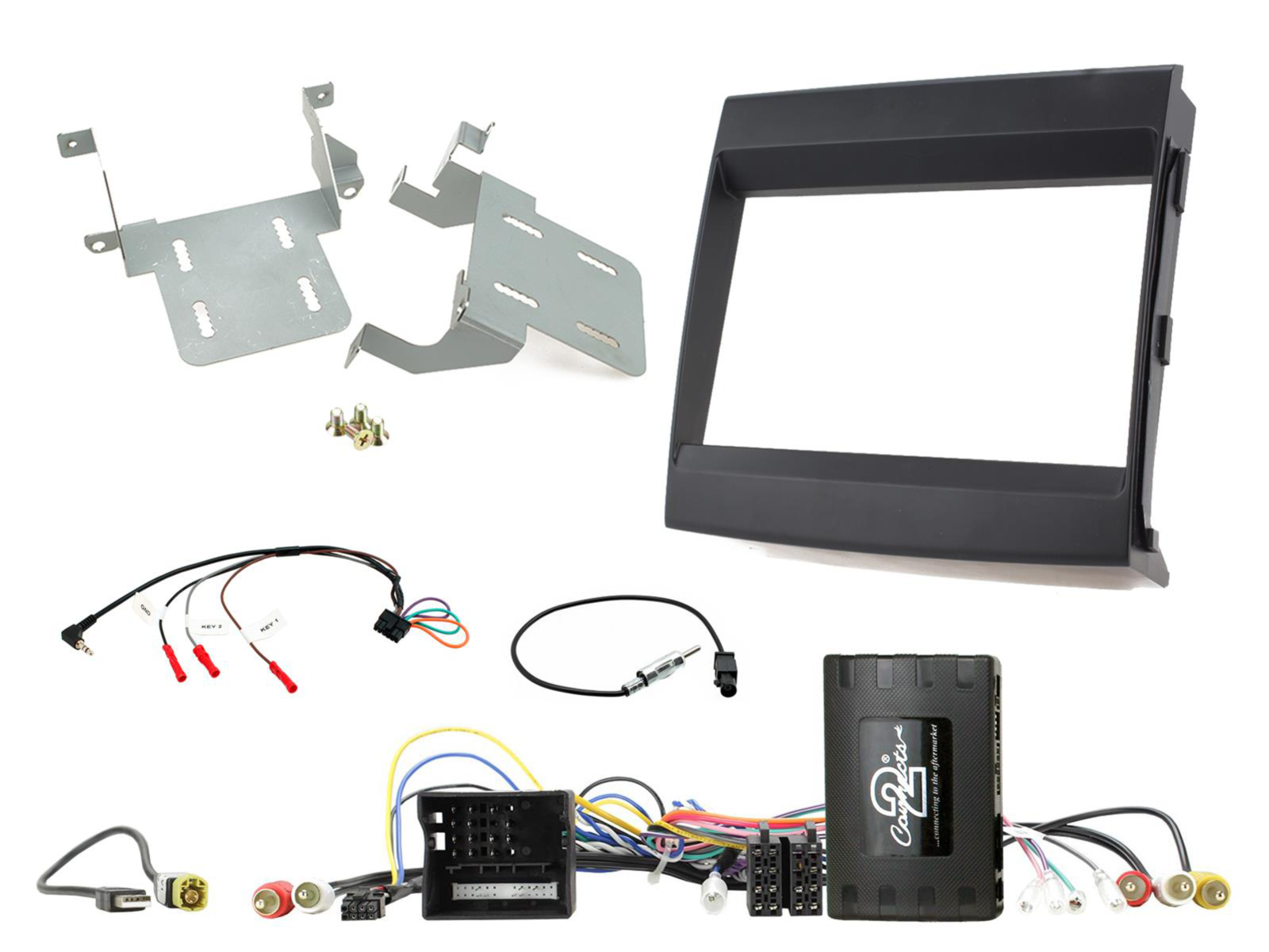 2-DIN Kit Porsche Cayenne 2011-2016 Infodapter/Amp schwarz
