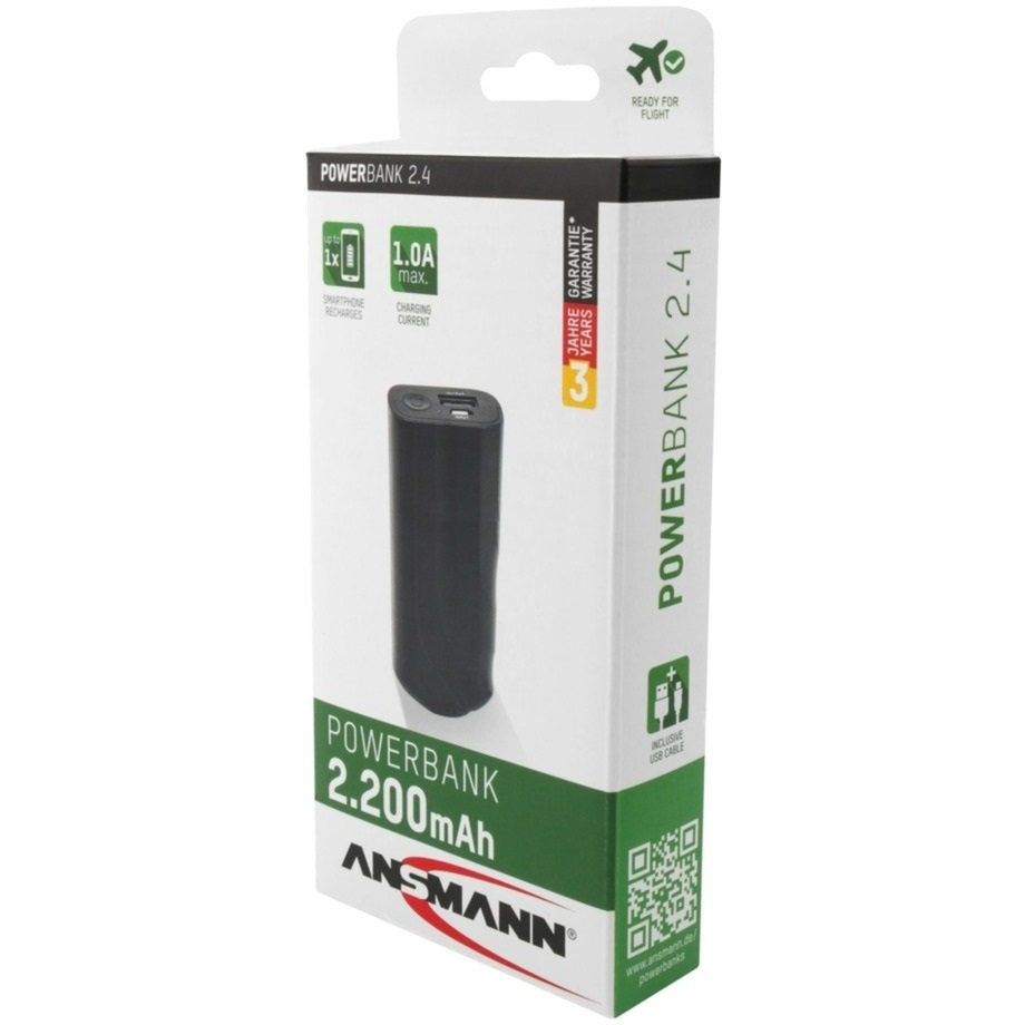 Powerbank 2.4 schwarz 2.200 mAh