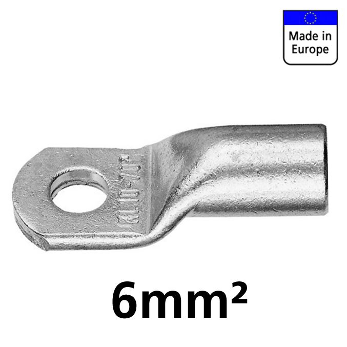 Klauke Rohrkabelschuh, 6mm², M6, 12mm breit 2 Stück