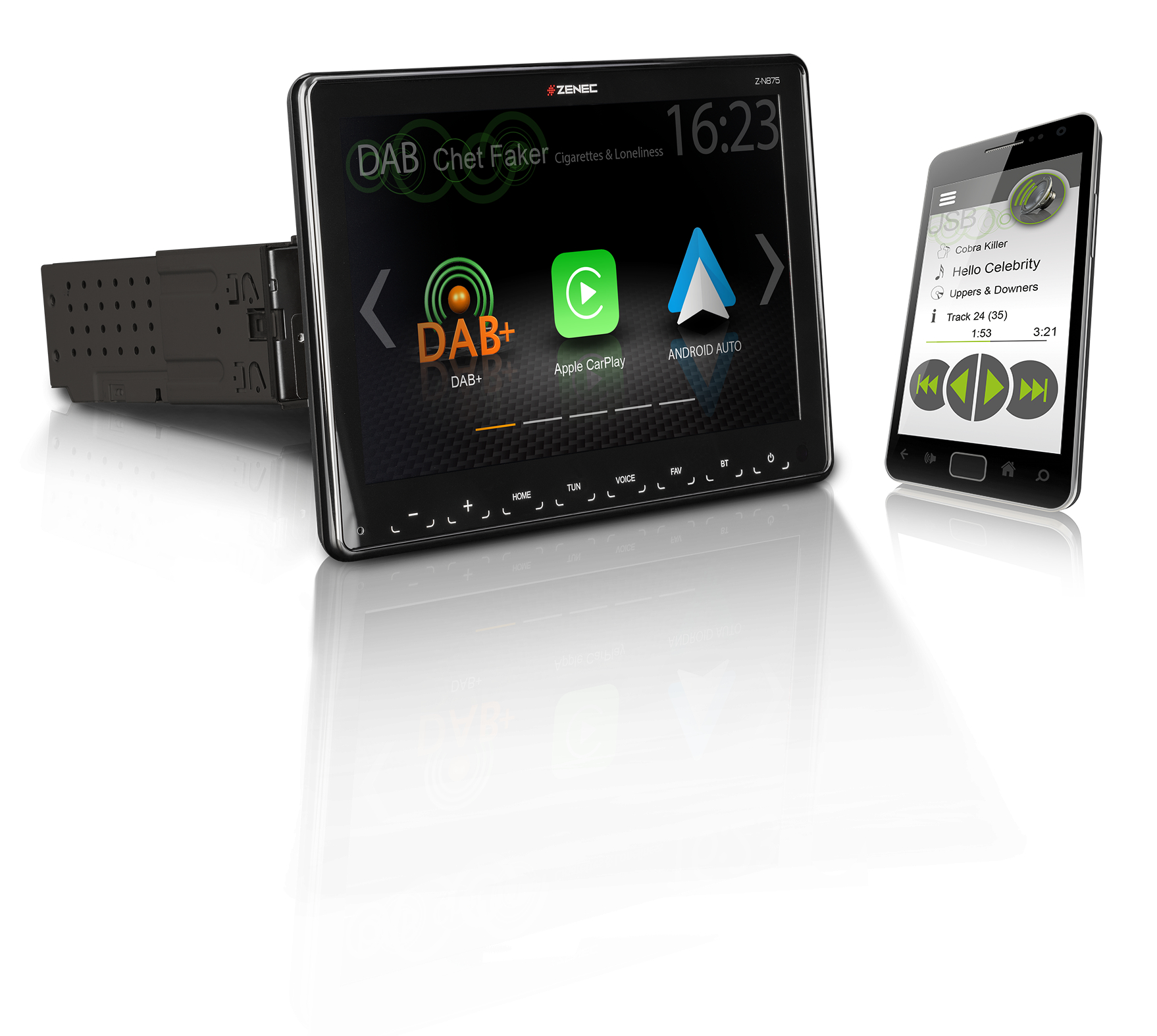 ZENEC Z-N875 1-DIN Moniceiver Android Auto Apple CarPlay DAB+