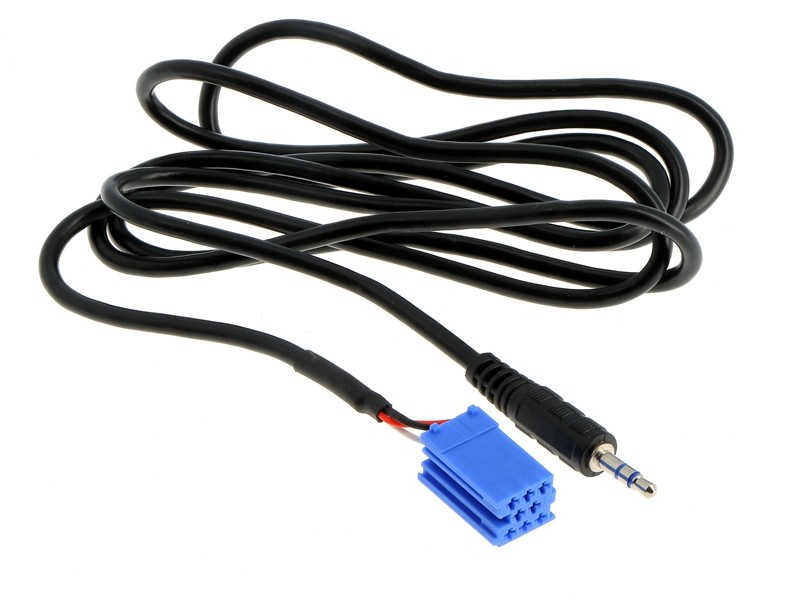 AUX IN Adapter ALFA ROMEO LANCIA FIAT ab 2007 Mini ISO blau - Klinke