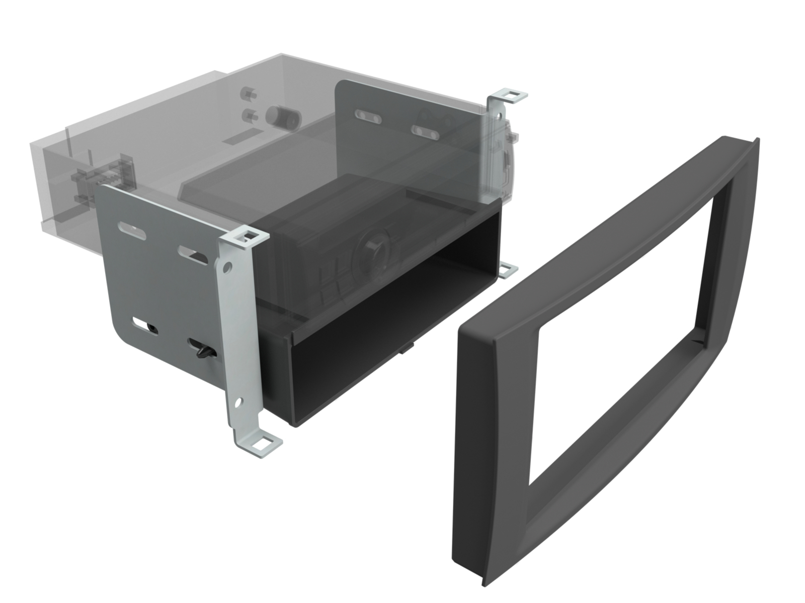 2-DIN Radioblende mit Fach VW T5/Touareg